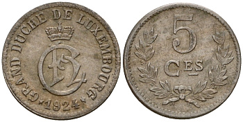 Люксембург 5 сантимов 1924 Шарлотта (1918-1964) KM 33 медно-никель 4602-359
