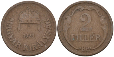 Венгрия 2 филлера 1929 BP KM 506 бронза 4115-1121