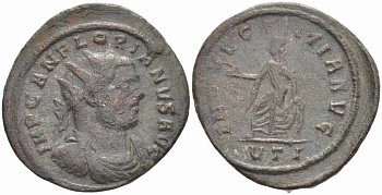 Римская Империя аврелианиан 276 Флориан INDVLGENTIA AVG Тицин Good Very fine (rare) RIC 67 var бронза 1073-17-64