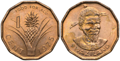 Свазиленд 1 цент 1975 FAO, продовольственная программа, Собуза II KM 21 бронза 55-121