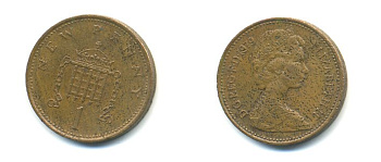 Великобритания 1 пенни 1979 Елизавета II (1952-2022) КМ 915, Spink B1 бронза 59-1613