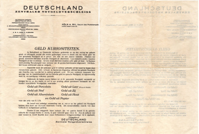 Германия газетная выписка о выпуске нотгельдов бумага 6285-13-2-2
