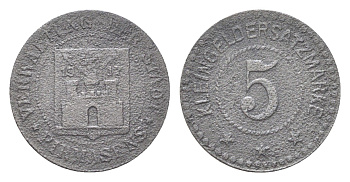 Пирмазенс 5 пфеннигов 1917 Funck 426.1, Men18 25724.1 цинк 4708-758