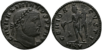 Римская Империя нуммий 308 - 310 Галерий GENIO AVGVSTI Кизик Good Very fine RIC 42 бронза 1073-10-23