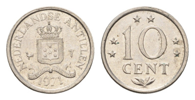 Нидерландские Антильские острова (Нидерландские Антилы) 10 центов 1971 Юлиана (1948-1980) KM 10 никель 4669-1265