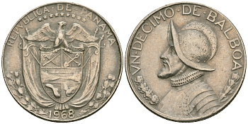 Панама 1/10 бальбоа 1968 KM 10a медь плакированная медно-никелем 08-1341