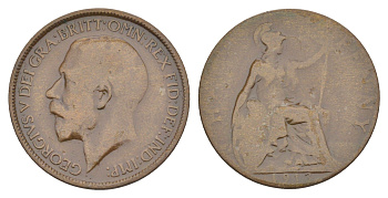 Великобритания 1/2 пенни 1913 Георг V (1910-1936) KM 809, Spink 4056 бронза 4638-451