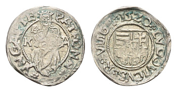 Венгрия 1 денар 1520 Людовик II (1516-1526) EH 673 серебро 443-1443