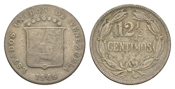 Венесуэла 12 1/2 сентимо 1946 Y 30a медно-никель 4582-413