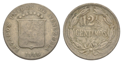 Венесуэла 12 1/2 сентимо 1946 Y 30a медно-никель 4582-413