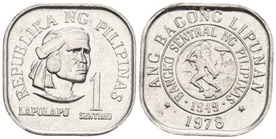 Филиппины 1 сентимо 1978 вождь острова Мактан Лапу-Лапу KM 205 алюминий  UNC  220-1141