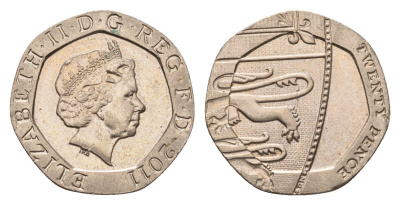 Великобритания 20 пенсов 2011 Елизавета II (1952-2022) KM 1111 медно-никель 4696-863