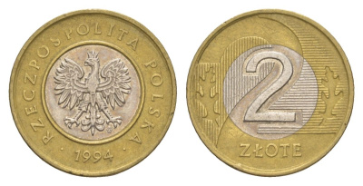 Польша 2 злотых 1994 Y 283 биметалл 4626-923