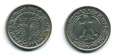 Германия 50 рейхспфеннигов 1928 A KM 49, J.324 никель 58-234