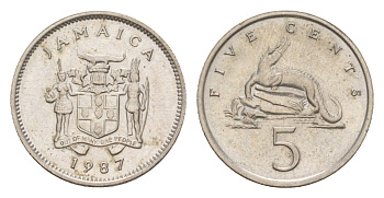 Ямайка 5 центов 1987 KM 46 медно-никель UNC 4649-1035