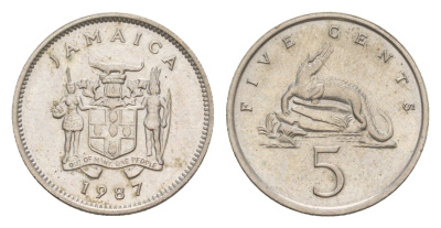 Ямайка 5 центов 1987 KM 46 медно-никель UNC 4649-1035
