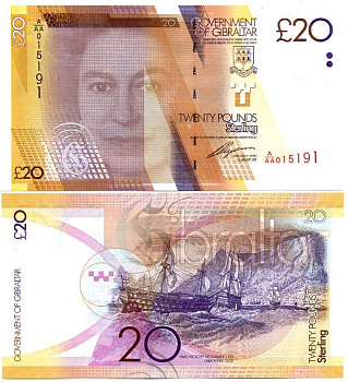 Гибралтар 20 фунтов 2011 Pick 37 бумага UNC (пресс) 451-234-2