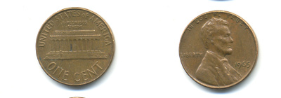 США 1 ЦЕНТ 1965 ЛИНКОЛЬН KM 201 медь цинк 179-316