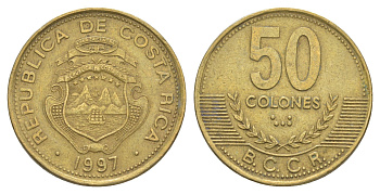 Коста-Рика 50 колонов 1997 KM 231 алюминиевая бронза 4635-1142