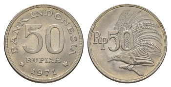 Индонезия 50 рупий 1971 KM 35 медно-никель UNC 4624-1011