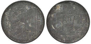 Бельгия 1 франк 1942 Леопольд III, Belgique-Belgie KM 127 цинк 4163-145