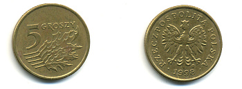 Польша 5 грошей 1998 MW KM 278, Parchimowicz 703e латунь 3999-1125