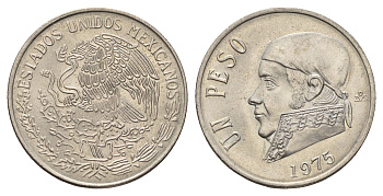 Мексика 1 песо 1975 Хосе Мария Морелос KM 460 медно-никель UNC 4645-1124