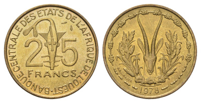 Западная Африка (BCEAO) 25 франков 1978 KM 5 медь алюминий никель UNC 4671-153