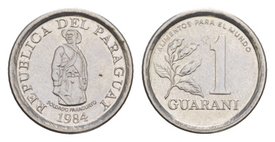 Парагвай 1 гуарани 1984 KM 165 нержавеющая сталь UNC 4644-838