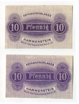 Германия 10 пфеннигов ND Хаммерштайн, лагерь военнопленных C-3077 бумага UNC (пресс) 504-62-2-2