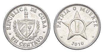 Куба 1 сентаво 2010 KM 33.3 алюминий UNC 4651-523
