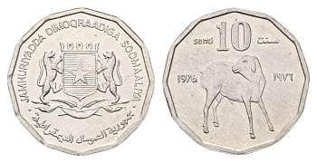 Сомали 10 центов 1976 год-тип KM 25 алюминий UNC 4678-215
