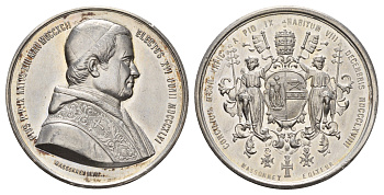 Ватикан медаль в память о Первом Ватиканском соборе 1869 масонство, диаметр 36,5 мм, вес 11,4 гр олово 5010-2042