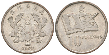 Гана 10 песев 2007 KM 39 сталь плакированная никелем 4618-322