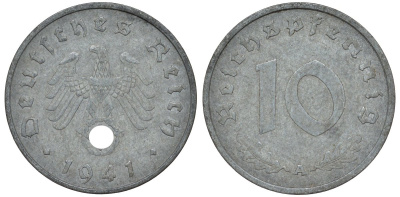Германия 10 рейхспфеннигов 1941 A KM 101, J. 371 цинк 4132-615