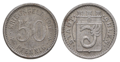 Ален 50 пфеннигов 1917 Funck 6.4A, Men05 181.9, Men18 272.9 железо 4657-1131