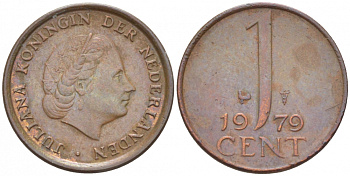 НИДЕРЛАНДЫ 1 ЦЕНТ 1979 KM 180 бронза 3457-1041