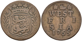 Западная Фризия (West Frisia), Нидерланды 1 дуит 1765 KM 125 медь 4577-214