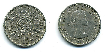 Великобритания 2 шиллинга (флорин) 1961 Елизавета II (1952-2022) KM 906, Spink 4146 медно-никель 4110-1443