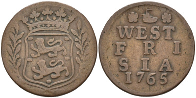 Западная Фризия (West Frisia), Нидерланды 1 дуит 1765 KM 125 медь 4577-214