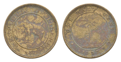 Либерия 1/2 цента 1937 KM 10 латунь 4614-955
