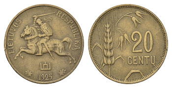 Литва 20 центов (сентов) 1925 KM 74 алюминиевая бронза 46-2511