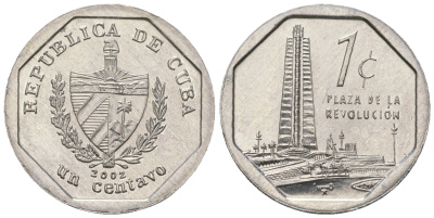Куба 1 сентаво 2002 башня мемориала Хосе Марти KM 733 алюминий  UNC  4528-1013