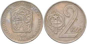 Чехословакия 2 кроны 1976 KM 75 медно-никель 4586-542