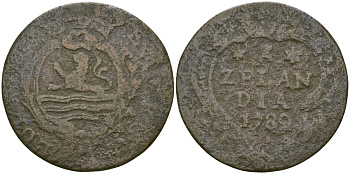НИДЕРЛАНДЫ, ЗЕЛАНДИЯ (ZEELAND) 1 ДУИТ 1789 KM 101 медь 65-721