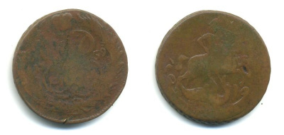 РОССИЯ 1 КОПЕЙКА 1759 медь 61-421