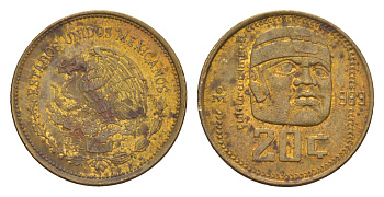 Мексика 20 сентаво 1983 KM 491 бронза 4655-1053