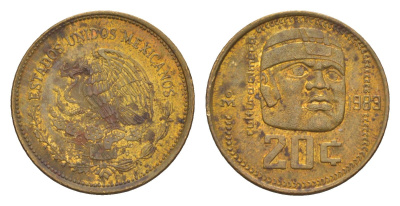 Мексика 20 сентаво 1983 KM 491 бронза 4655-1053