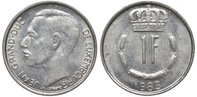 Люксембург 1 франк 1983 KM 55 медно-никель 4143-116