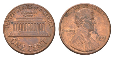 США 1 цент 1969 Авраам Линкольн KM 201 медь цинк 4627-1058